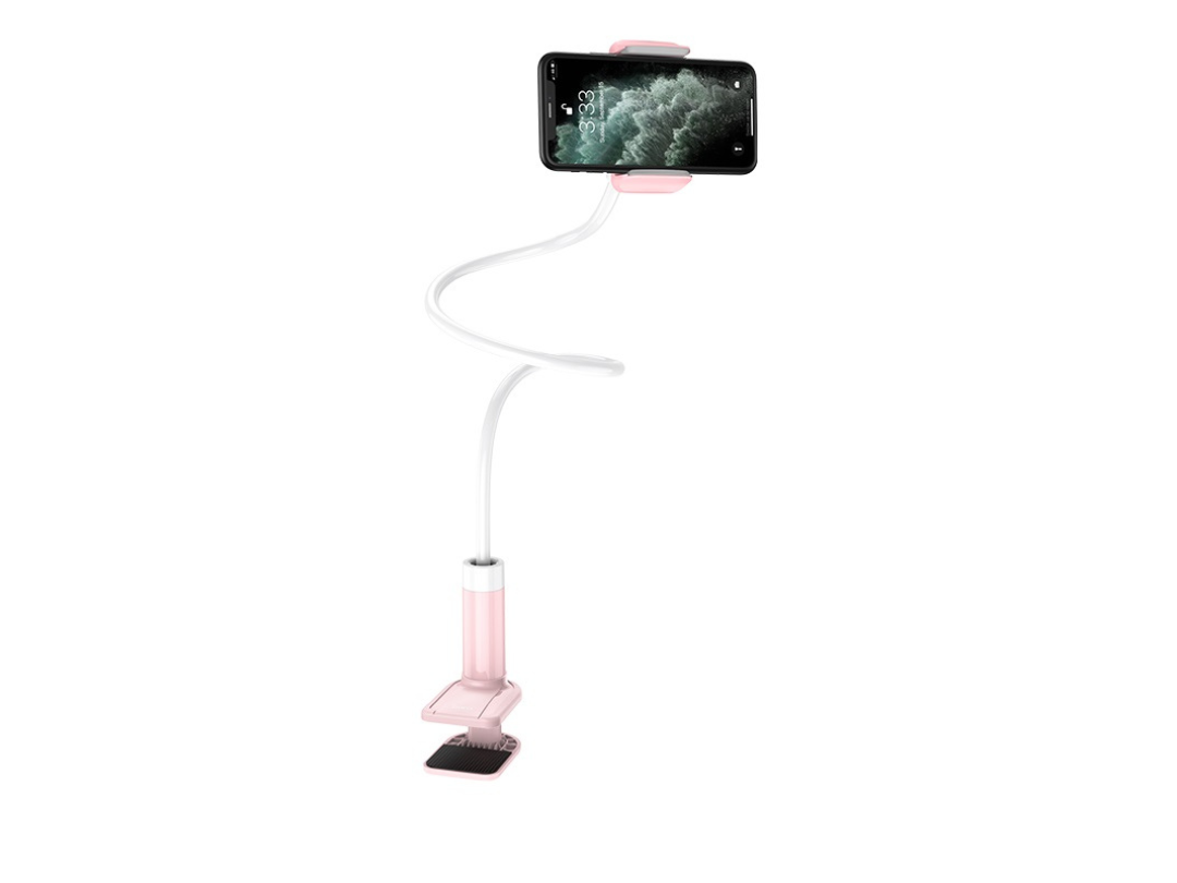 Hoco Mobile Phone Stand – Pink & White Adjustable Desk Holder Hoco Mobile Phone Stand – Pink & White Adjustable Desk Holder